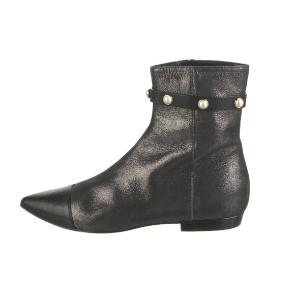 NEW: Metallic Genuine Leather Pearl Ankle Boots – PHILOSOPHY DI LORENZO SERAFINI - Picture 1 of 6